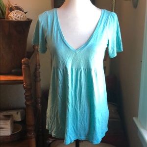 Turquoise Lux baby doll shirt